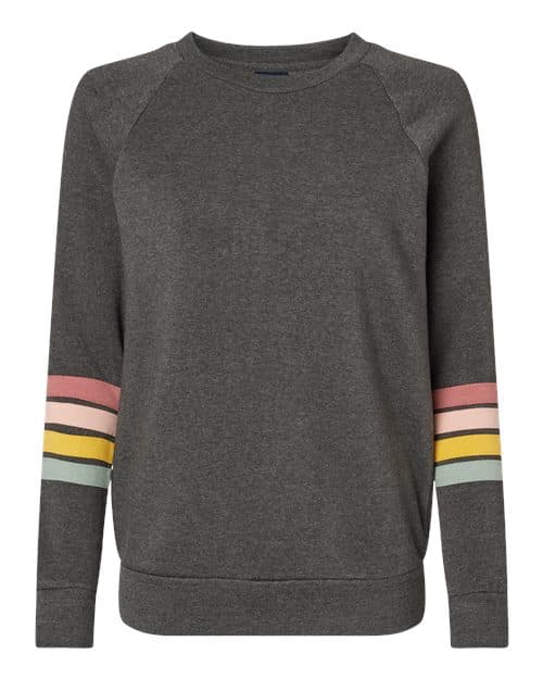 Women's Striped Sleeves Crewneck Sweatshirt
